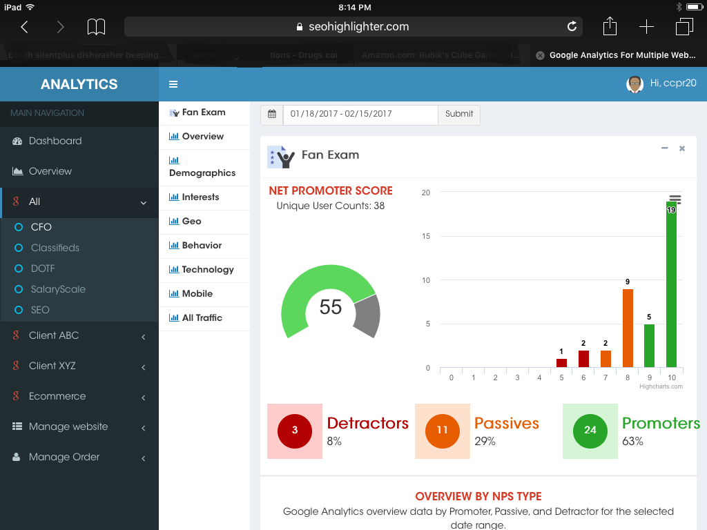 iPad NPS Dashboard